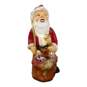 Figura dekoracyjna Św. Mikołaj z workiem prezentów H: 73cm z żywicy - zdjęcie 2