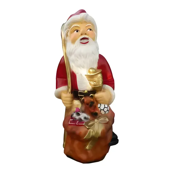 Figura dekoracyjna Św. Mikołaj z workiem prezentów H: 73cm z żywicy