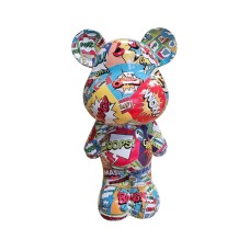 Figura Miś Pop-Art Comic Explosion Multicolor wysoki połysk żywica