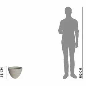 Figura ogrodowa Wazon falisty jajo H: 31cm betonowa - zdjęcie 2