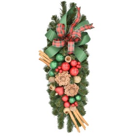 Rogal dekorowany 55 cm GREEN RED - zdjęcie 1