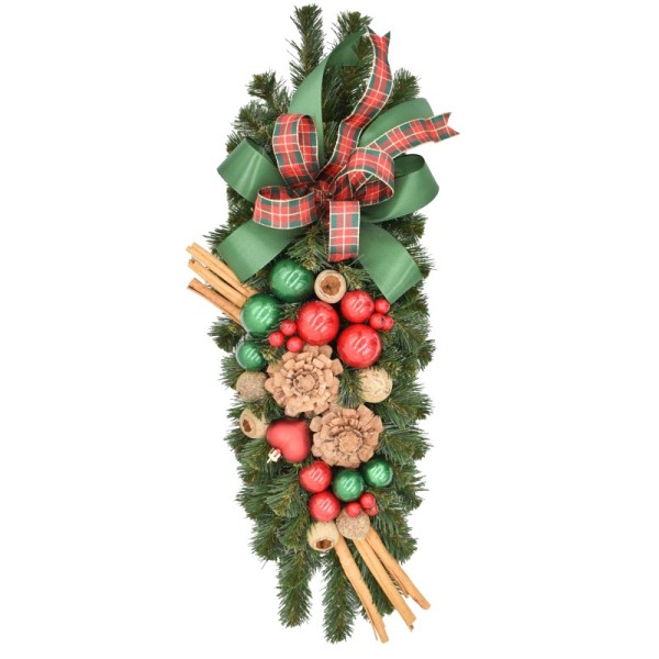 Rogal dekorowany 55 cm GREEN RED