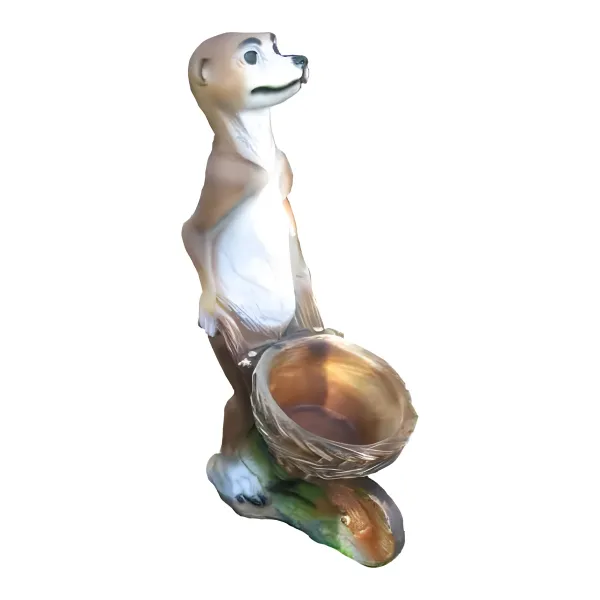 Figura dekoracyjna Surykatka z donicą H: 60cm z żywicy