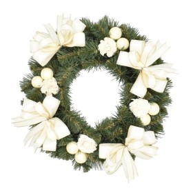 Wianek dekorowany adwentowy 25 cm ECRU - zdjęcie 1