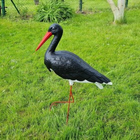 Figura ozdobna BOCIAN DUŻY H: 88cm czarny ogrodowa - zdjęcie 1