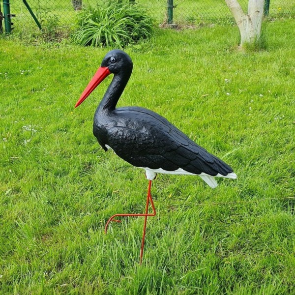 Figura ozdobna BOCIAN DUŻY H: 88cm czarny ogrodowa