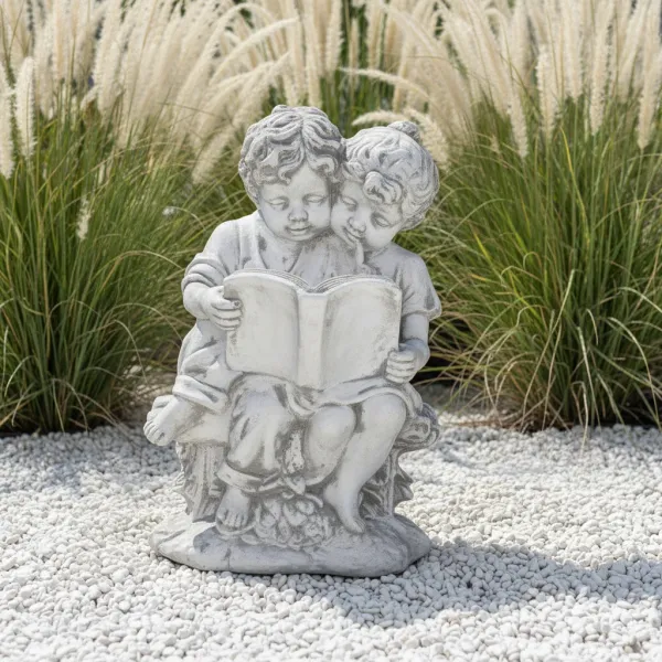 Figura ogrodowa Dzieci z książką H: 51cm betonowa