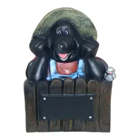 Figura dekoracyjna Kret za płotem z tabliczką H: 50cm z żywicy - zdjęcie 2