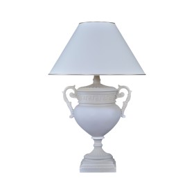 Biała lampa w kształcie starożytnej amfory, H: 0,8m - zdjęcie 3