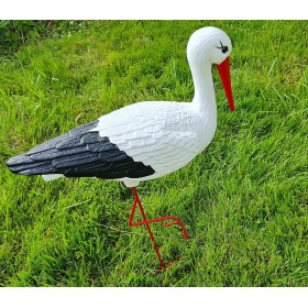 Figura ozdobna ogrodowa BOCIAN ŚREDNI H: 75 cm do ogrodu - zdjęcie 5