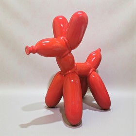 Figura Pies Balloon Dog XL Pop-Art czerwony lakier wysoki połysk żywica H: 110cm - zdjęcie 2