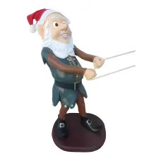 Figura dekoracyjna Krasnoludek świąteczny H: 80cm z żywicy