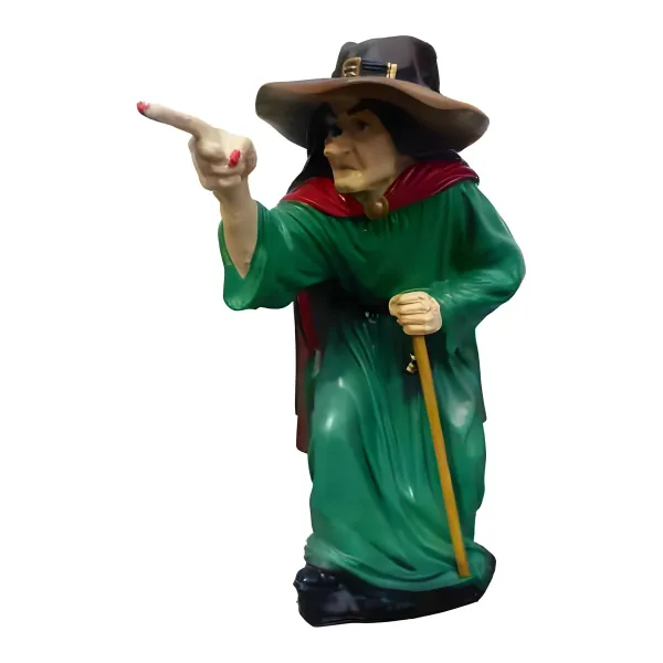 Figura dekoracyjna Wiedźma z laską H: 60cm z żywicy