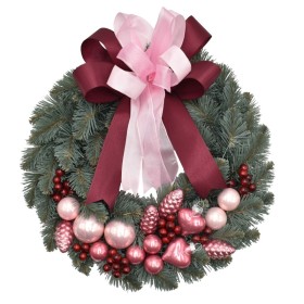 Wianek dekorowany srebrzysty max 35 cm PHLOX - zdjęcie 1