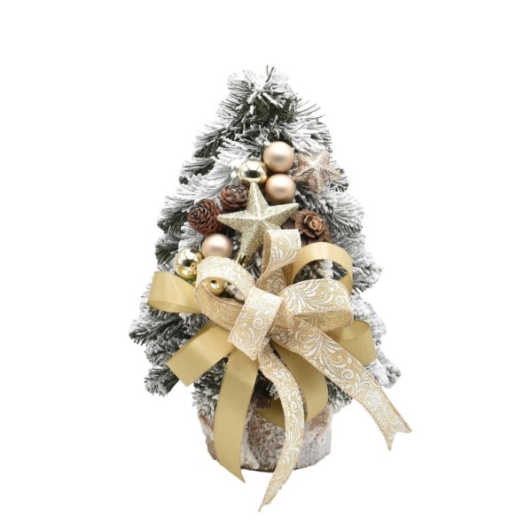 Choinka stożkowa dekorowana ośnieżona 30 cm PROSECCO