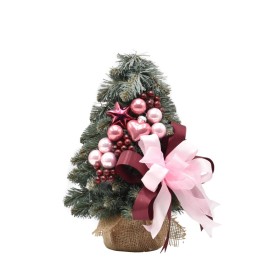 Choinka stożkowa dekorowana srebrzysta 30 cm PHLOX - zdjęcie 1