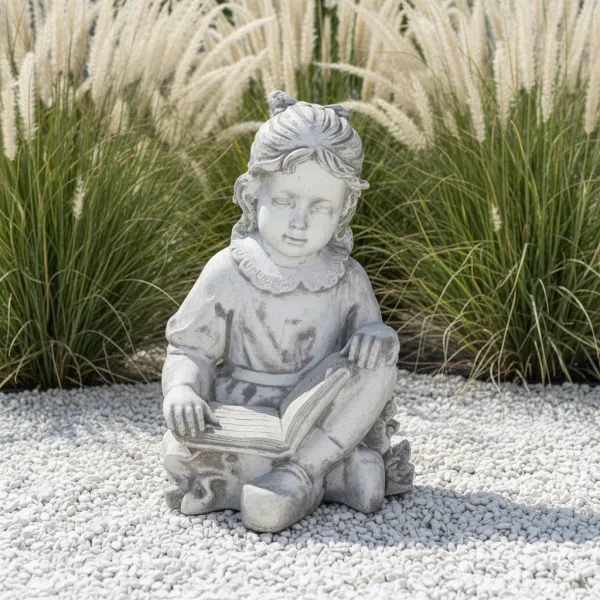 Figura ogrodowa Dziewczyna siedząca z książką H: 45cm betonowa