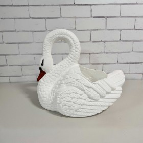 Figura ozdobna Łabędź donica duży H: 47 cm ogrodowa - zdjęcie 3