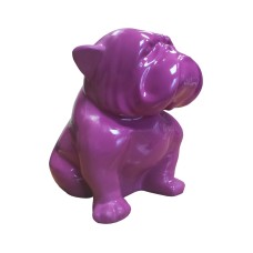 Figura Bulldog Neo-Art Piano Purple fioletowy wysoki połysk żywica H: 20cm