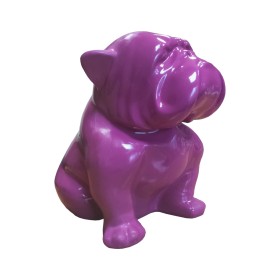 Figura Bulldog Neo-Art Piano Purple fioletowy wysoki połysk żywica H: 20cm - zdjęcie 2