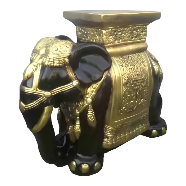 Figura dekoracyjna Słoń z misą H: 45cm z żywicy