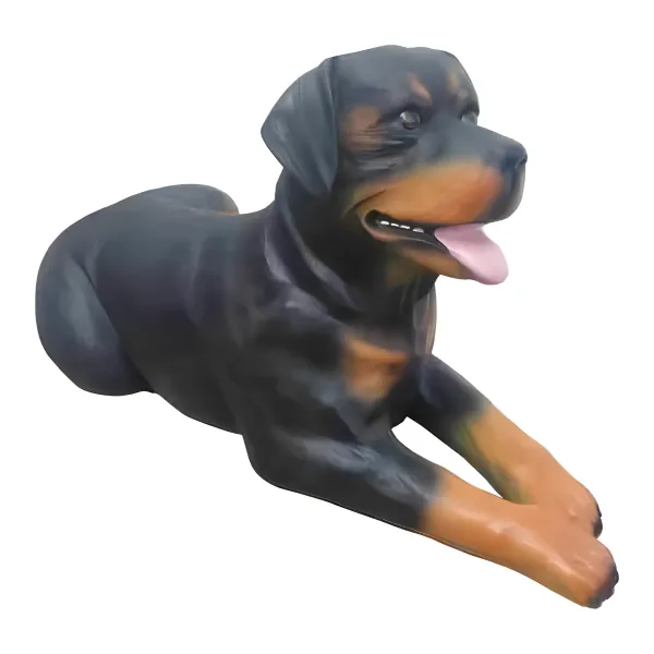 Figura dekoracyjna Pies rottweiler leżący H: 75cm z żywicy