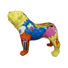 Figura Buldog Pop-Art Comic Graffiti Love Rainbow multicolor wysoki połysk żywica H: 75cm
