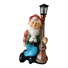Figura dekoracyjna Krasnal z latarnią H: 85cm z żywicy