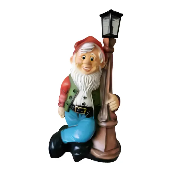 Figura dekoracyjna Krasnal z latarnią H: 85cm z żywicy