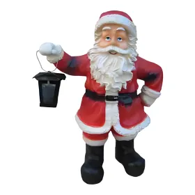 Figura dekoracyjna Św. Mikołaj z latarnią H: 49cm z żywicy - zdjęcie 2