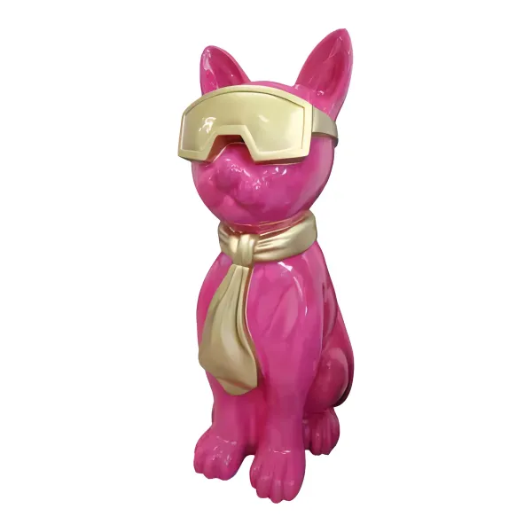 Figura dekoracyjna Pies z okularami H: 80cm z żywicy