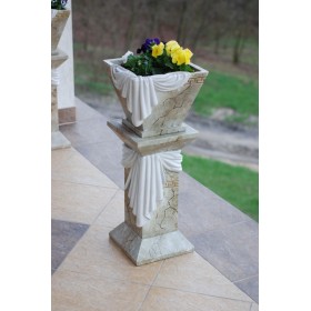 Elegancka donica w stylu klasycznym z greckim motywem, marmur H: 27,5 cm waza misa - zdjęcie 5