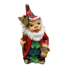 Figura dekoracyjna Krasnal z latarnią H: 35cm z żywicy