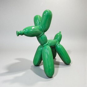 Figura Pies Balloon Dog XL Pop-Art zielony lakier wysoki połysk żywica H:110cm - zdjęcie 2