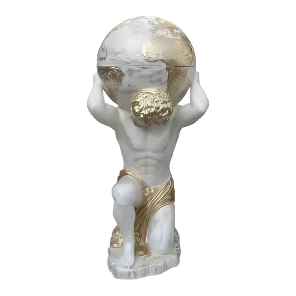 Figura dekoracyjna Atlas z globusem H: 115cm z żywicy