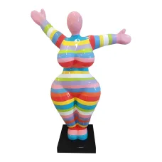 Figura dekoracyjna Kobieta w paski H: 125cm z żywicy