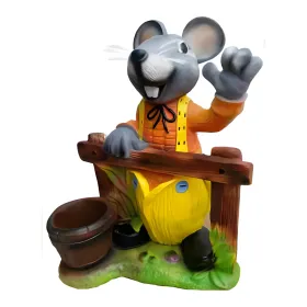 Figura dekoracyjna Mysz z taczką H: 48cm z żywicy - zdjęcie 2