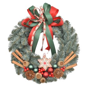 Wianek dekorowany srebrzysty max 35 cm NOEL - zdjęcie 1