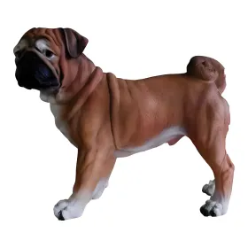 Figura dekoracyjna Pies mops stojący wym. 40×50cm z żywicy - zdjęcie 2