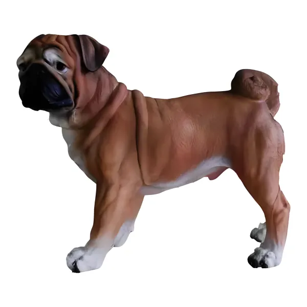 Figura dekoracyjna Pies mops stojący wym. 40×50cm z żywicy