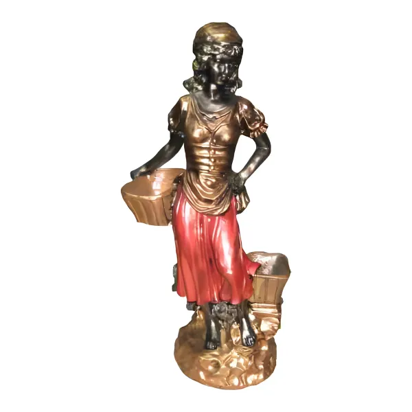Figura dekoracyjna Kobieta z koszami H: 54cm z żywicy