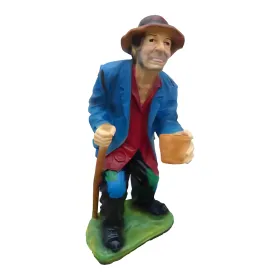 Figura dekoracyjna Kloszard z kubkiem H: 95cm z żywicy - zdjęcie 2