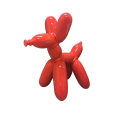 Figura Pies Balloon Dog XL Pop-Art czerwony lakier wysoki połysk żywica H: 110cm