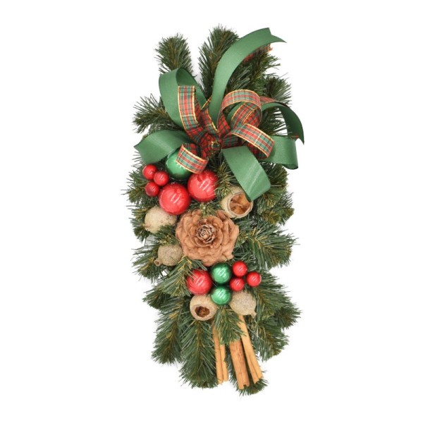 Rogal dekorowany 40 cm GREEN RED