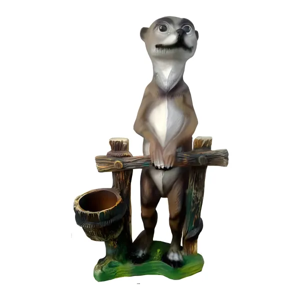 Figura dekoracyjna Surykatka z donicą H: 60cm z żywicy