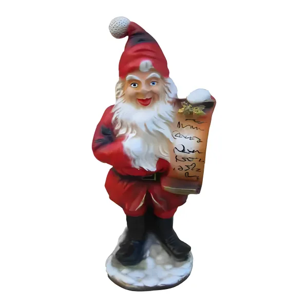 Figura dekoracyjna Św. Mikołaj z listem H: 41cm z żywicy