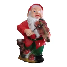 Figura dekoracyjna Krasnal ze skrzypcami H: 55cm z żywicy - zdjęcie 2