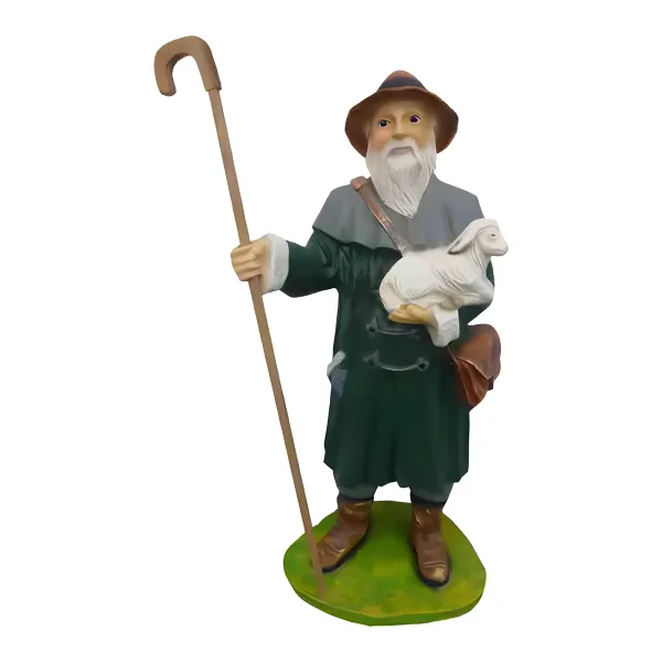 Figura dekoracyjna Pasterz z owcą H: 100cm z żywicy