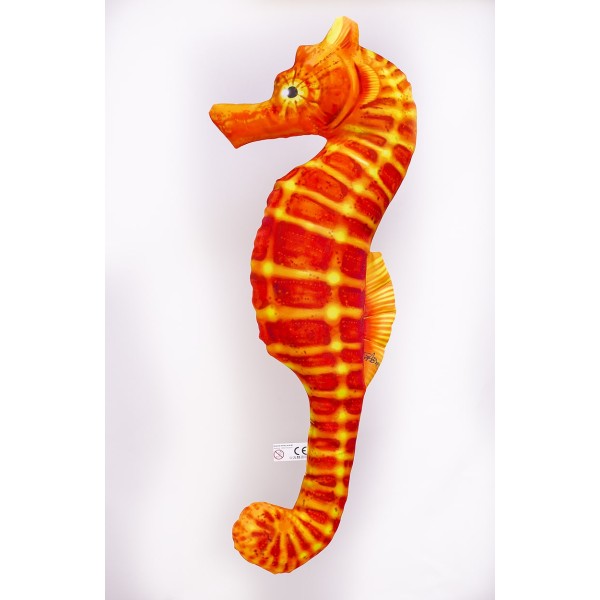 Poduszka dekoracyjna ryba Konik morski pomarańczowy 60 cm maskotka