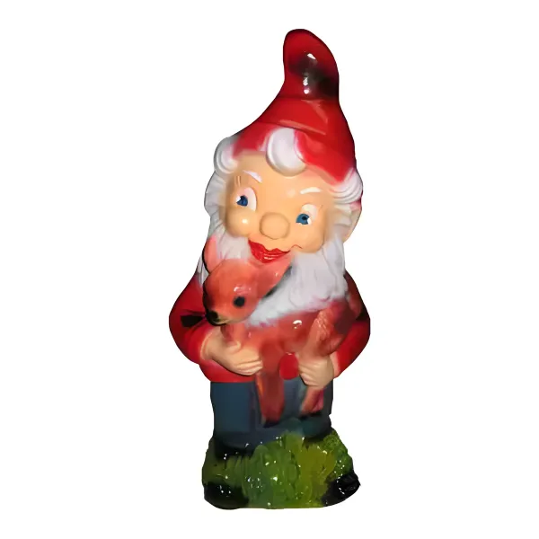 Figura dekoracyjna Krasnal z sarną H: 45cm z żywicy